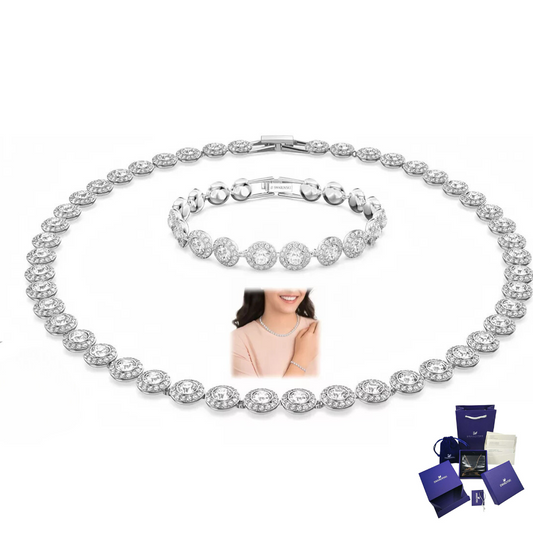 SET CONJUNTO COLLAR + PULSERA + ARETES SWAROVSKI ANGELIC
