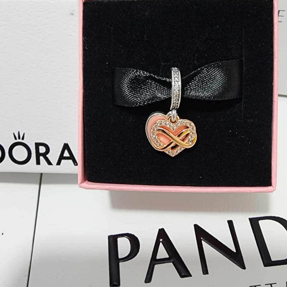 14K ROSE GOLD INFINITY HEART PENDANT CHARM PANDORA