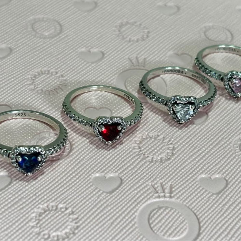 ANILLO PROMESA CORAZON ELEVADO ROSA + KIT DE REGALO