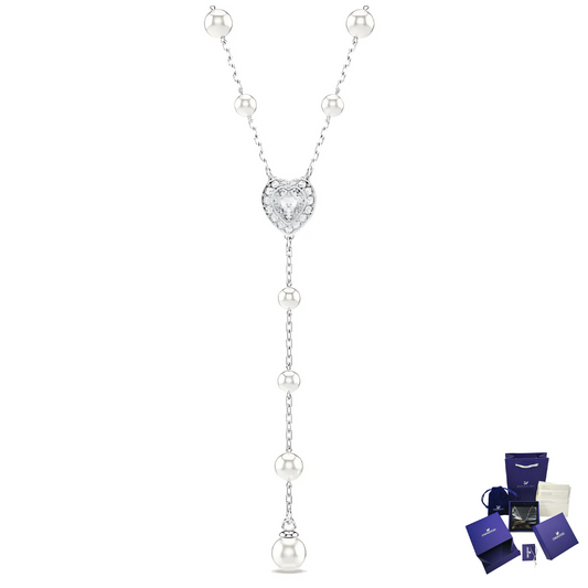 SWAROVSKI Y NECKLACE ARIANA GRANDE WHITE HEART + GIFT KIT