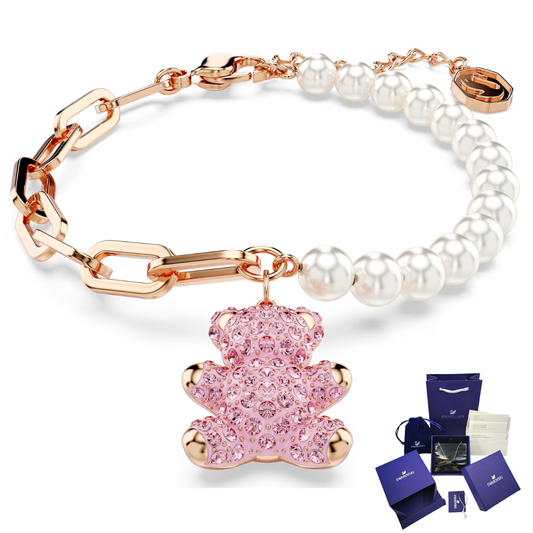 TEDDY BEAR BRACELET SWAROVSKI BEAR PEARLS + GIFT KIT