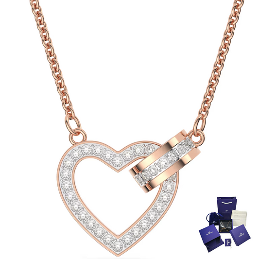 LOVELY SWAROVSKI HEART NECKLACE ROSE GOLD + GIFT KIT