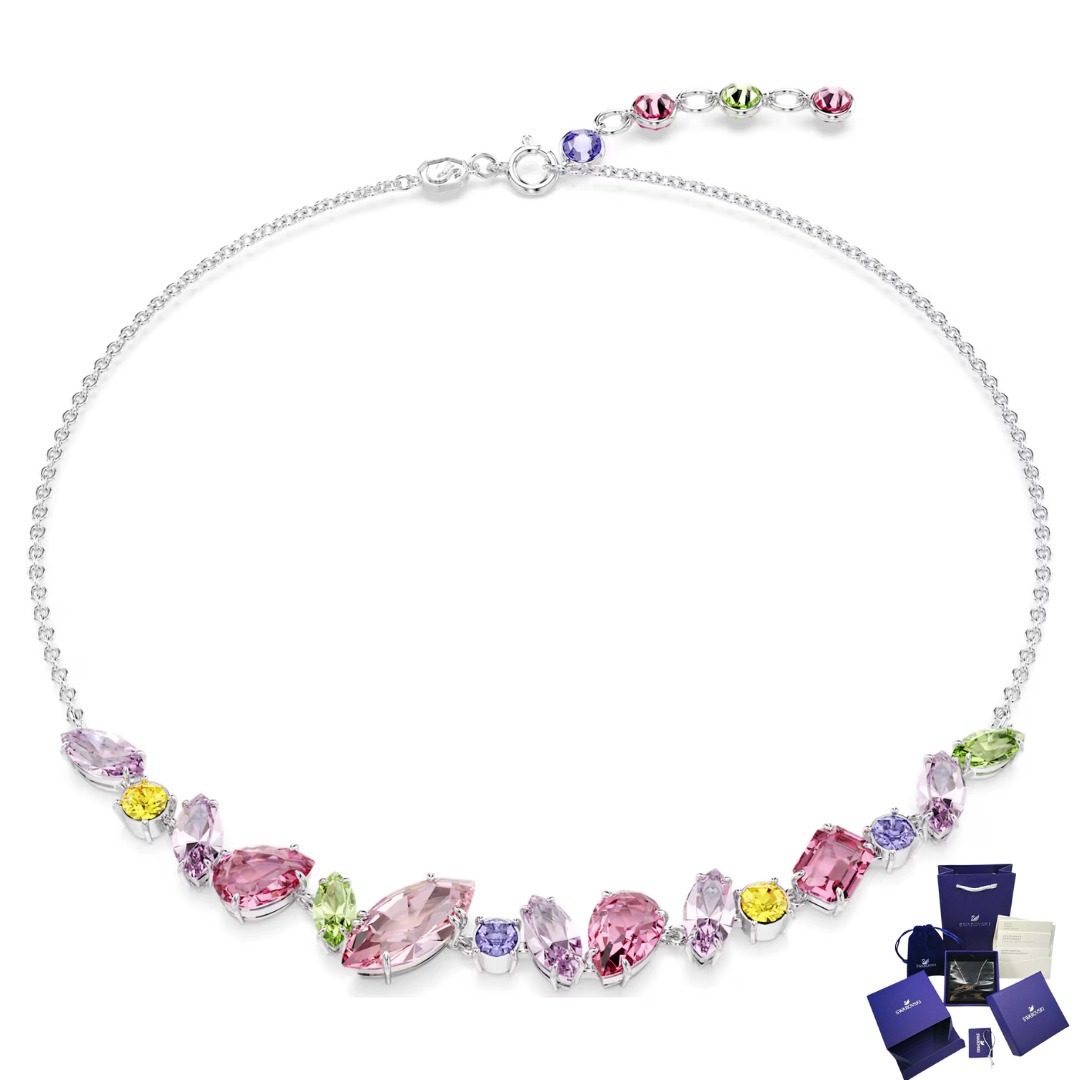 SWAROVSKI MULTI-COLOR CRYSTAL GEM NECKLACE + GIFT KIT