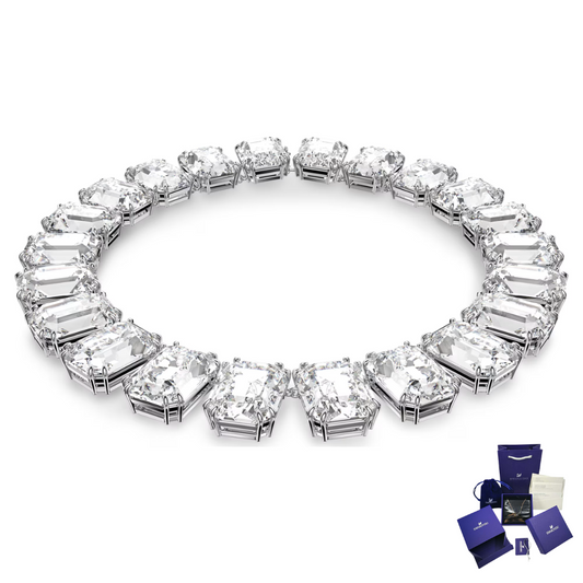 MILLENIA NECKLACE WITH WHITE OCTAGONAL SWAROVSKI CRYSTALS + GIFT KIT
