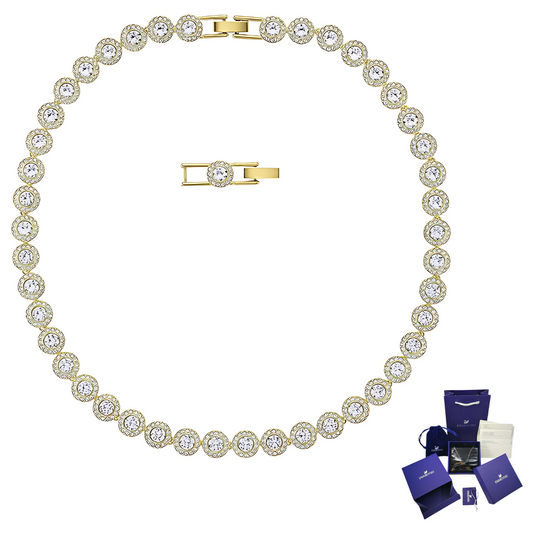 SWAROVSKI ANGELIC CRYSTAL NECKLACE GOLD + GIFT KIT