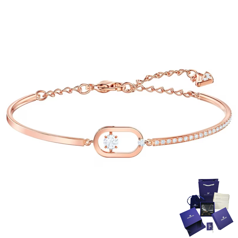 PULSERA BRAZALETE SWAROVSKI SPARKLING DANCE OVALO ORO ROSA + KIT DE REGALO