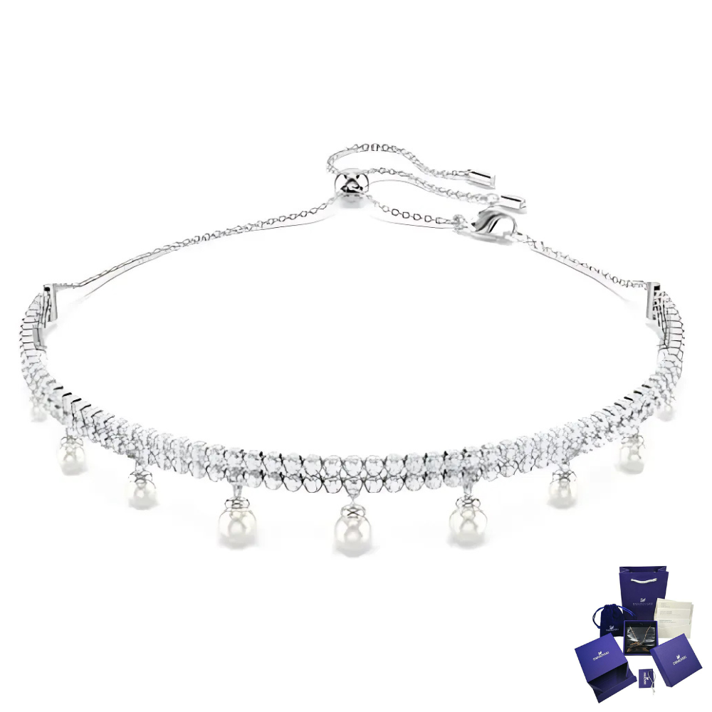 COLLAR GARGANTILLA SWAROVSKI ARIANA GRANDE PERLA DE CRISTAL TALLA REDONDA + ACCESORIOS