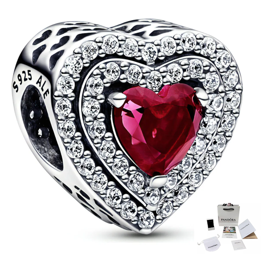 CHARM PANDORA CORAZON TIMELESS RELUCIENTE ROJO .925