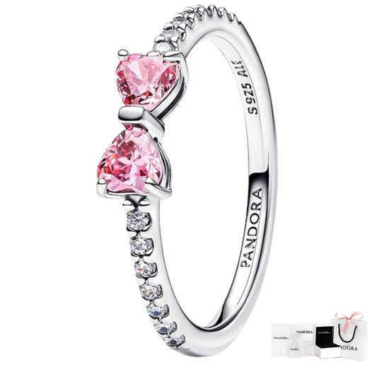 PANDORA RAISED HEART PROMISE RING NAVY BLUE + GIFT KIT