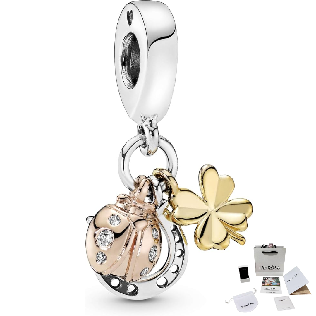 PANDORA LUCKY CLOVER HORSESHOE PENDANT CHARM