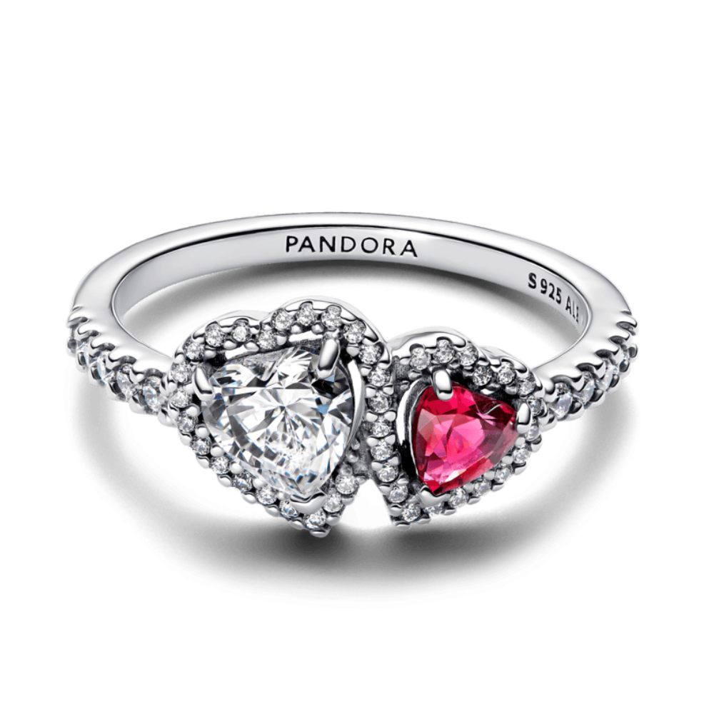 PANDORA DOUBLE HEART RING S925