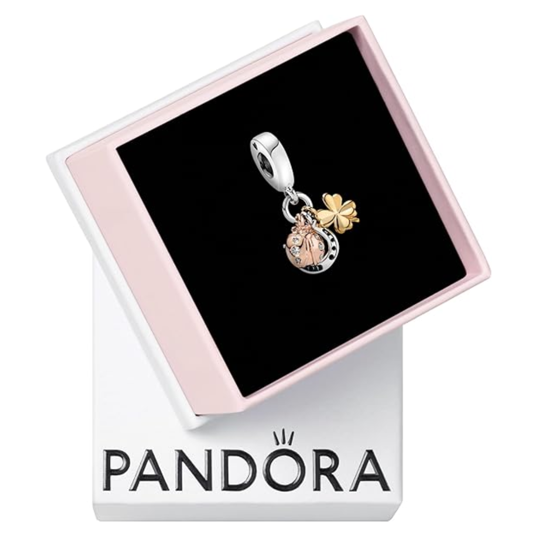 PANDORA LUCKY CLOVER HORSESHOE PENDANT CHARM