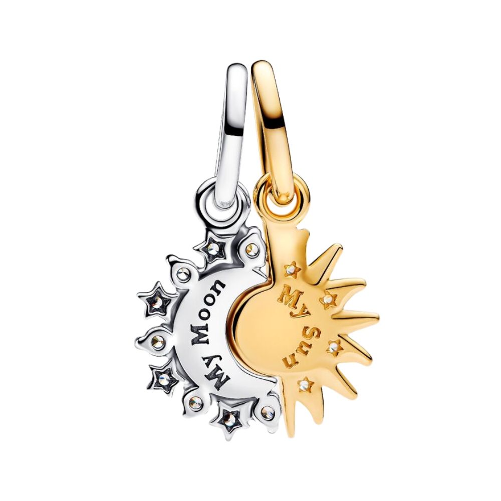 CHARM PANDORA COLGANTE DIVISIBLE SOL Y LUNA .925