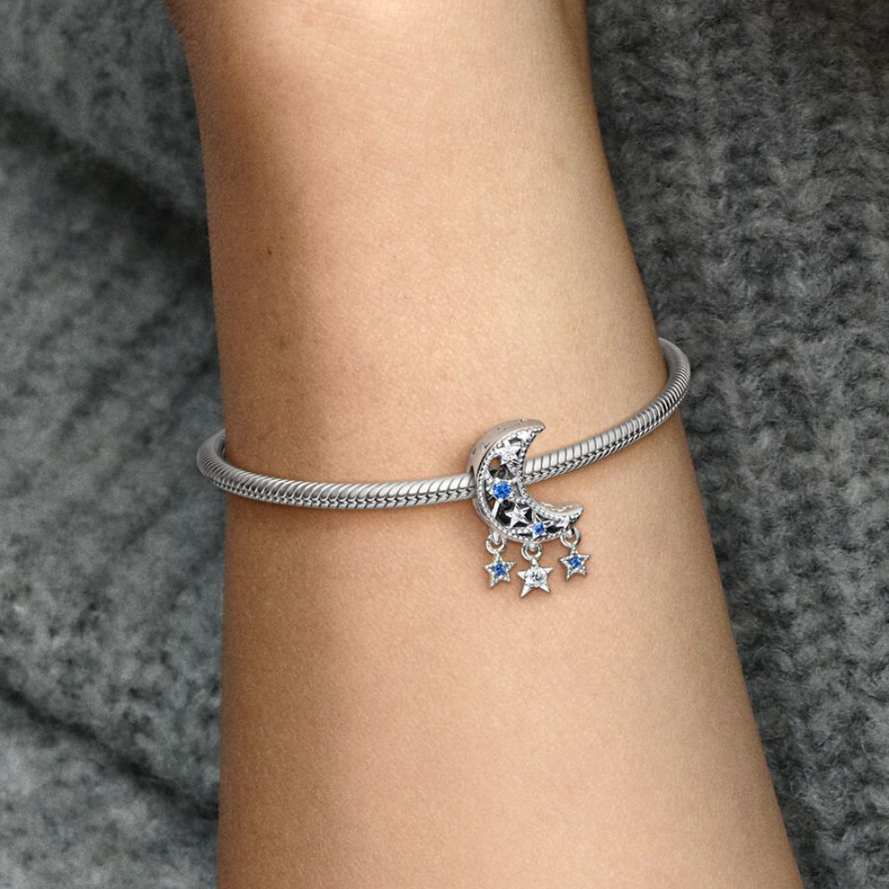 CHARM PANDORA LUNA CRECIENTE Y ESTRELLAS .925