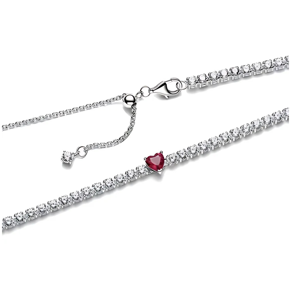 LOVE PANDORA S 925 RED HEART NECKLACE
