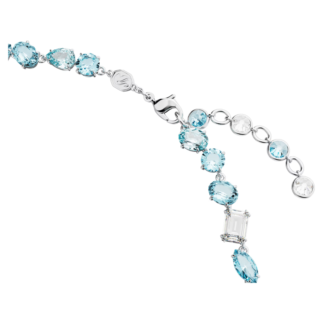 COLLAR GEMA CRISTALES COMPLETO AZUL SWAROVSKI + KIT DE REGALO