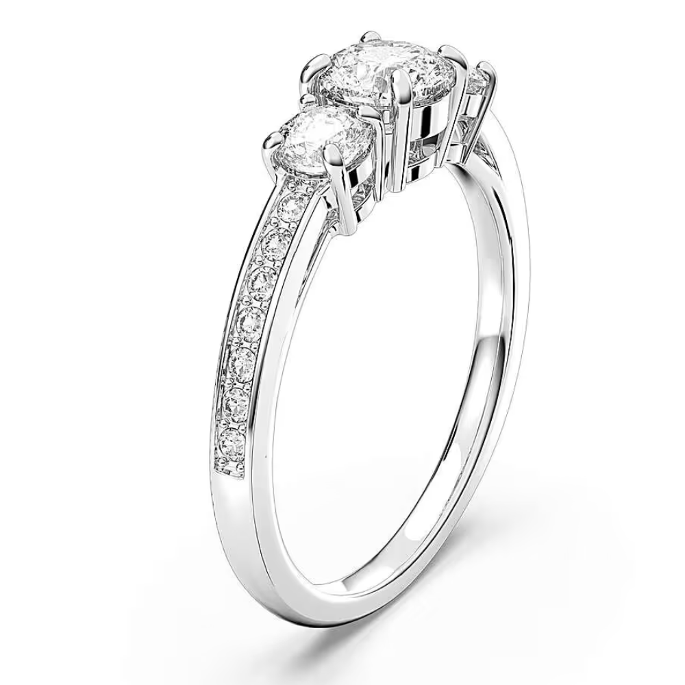 ANILLO PROMESA COMPROMISO SWAROVSKI ATTRACT CIRCONITA Y 3 CRISTALES MUJER