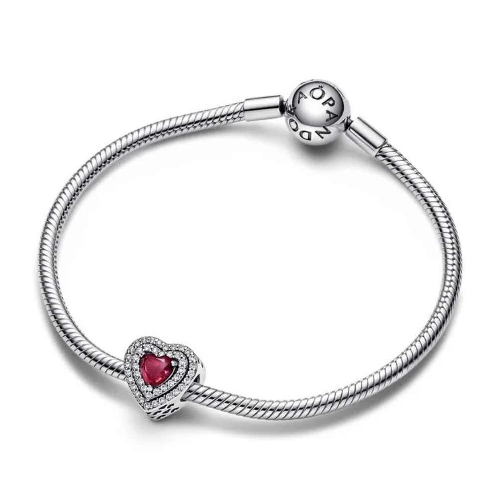 CHARM PANDORA CORAZON TIMELESS RELUCIENTE ROJO .925