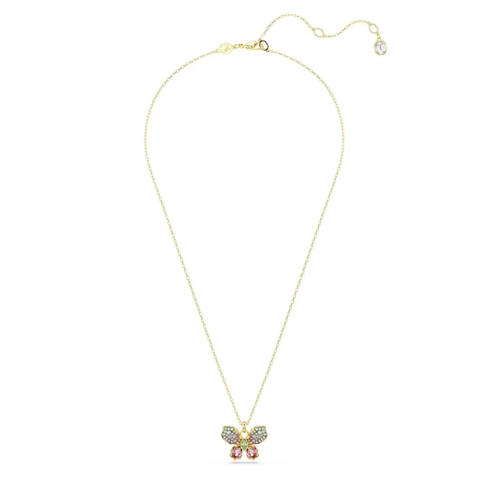 COLLAR COLGANTE SWAROVSKI IDYLLIA MARIPOSA BUTTERFLY CRISTALES MULTI COLOR + KIT DE REGALO
