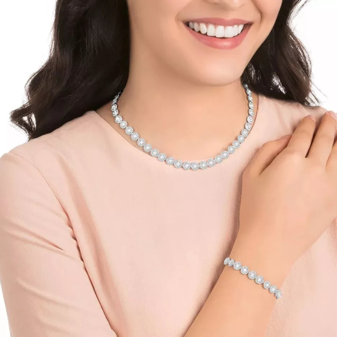 SWAROVSKI ANGELIC NECKLACE + BRACELET + EARRINGS SET