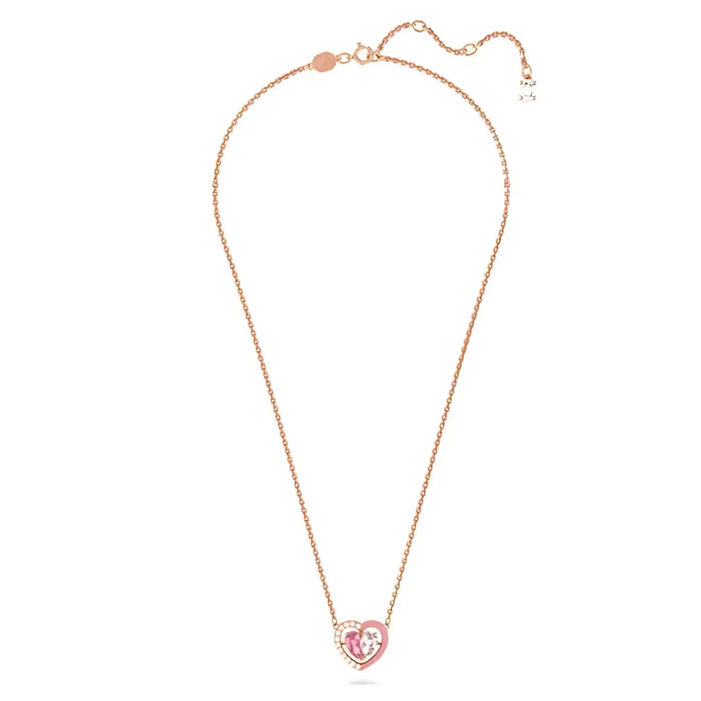 SWAROVSKI HEART NECKLACE PINK GEM PENDANT + GIFT KIT