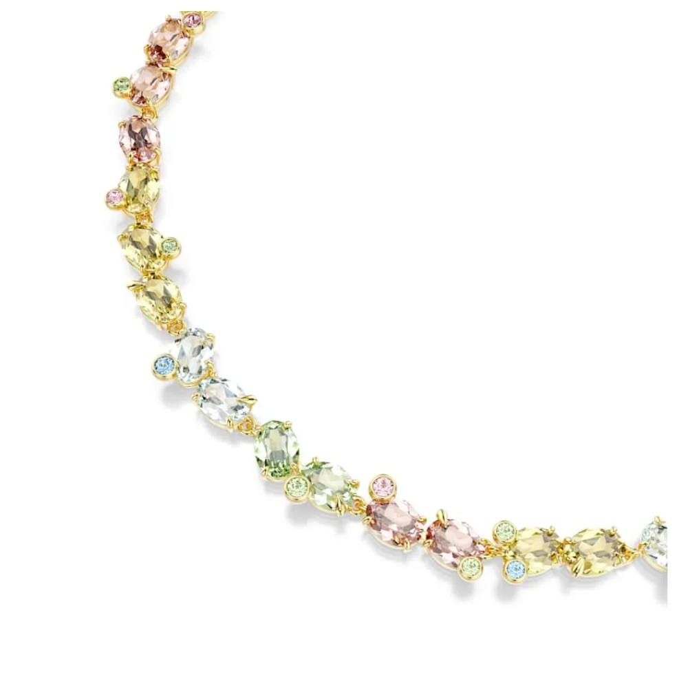 COLLAR TENIS GEMA CRISTALES COMPLETO MULTI COLOR VERDE SWAROVSKI + KIT DE REGALO