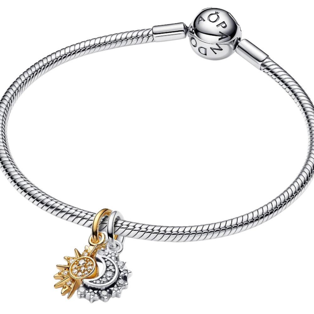 CHARM PANDORA COLGANTE DIVISIBLE SOL Y LUNA .925