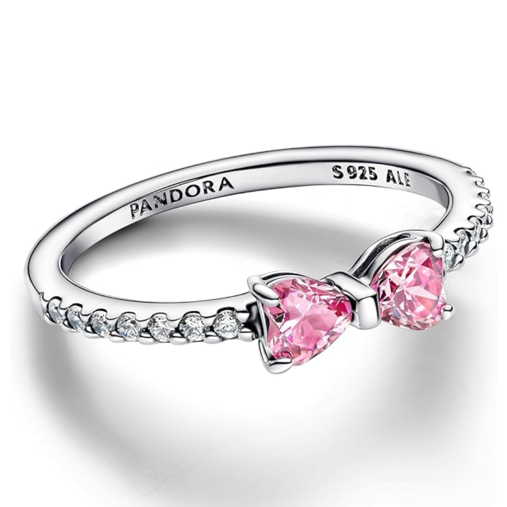 ANILLO PANDORA LAZO MOÑO ROSA PLATA .925 ACCESORIOS