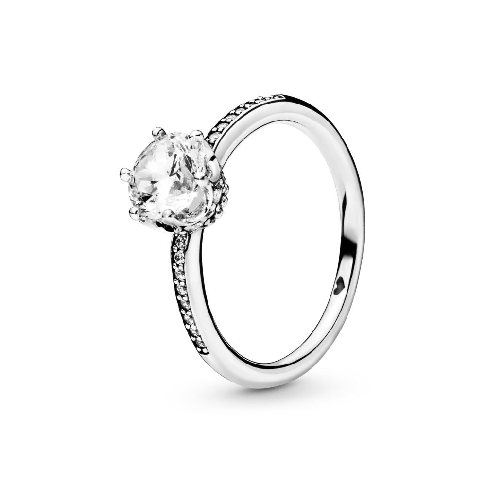 PANDORA TRANSPARENT CROWN ENGAGEMENT RING + GIFT KIT