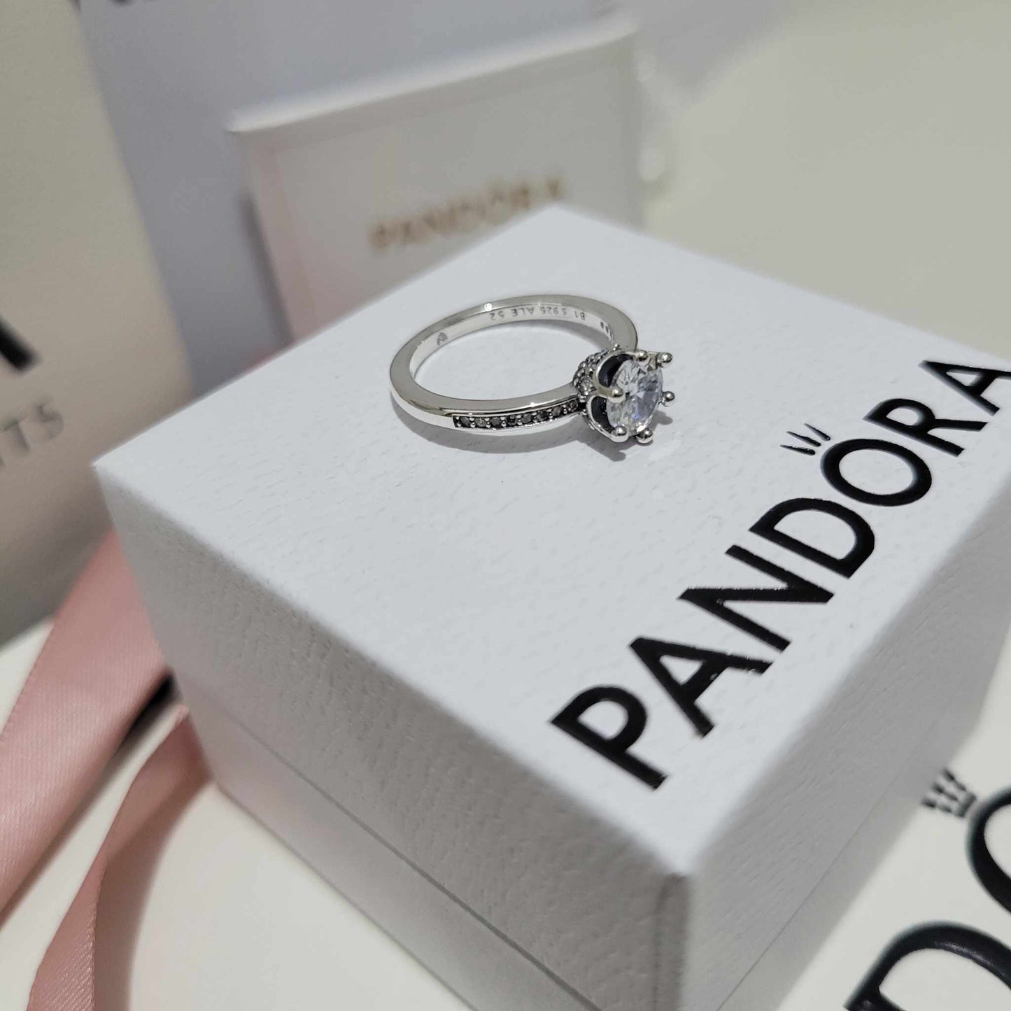 PANDORA TRANSPARENT CROWN ENGAGEMENT RING + GIFT KIT