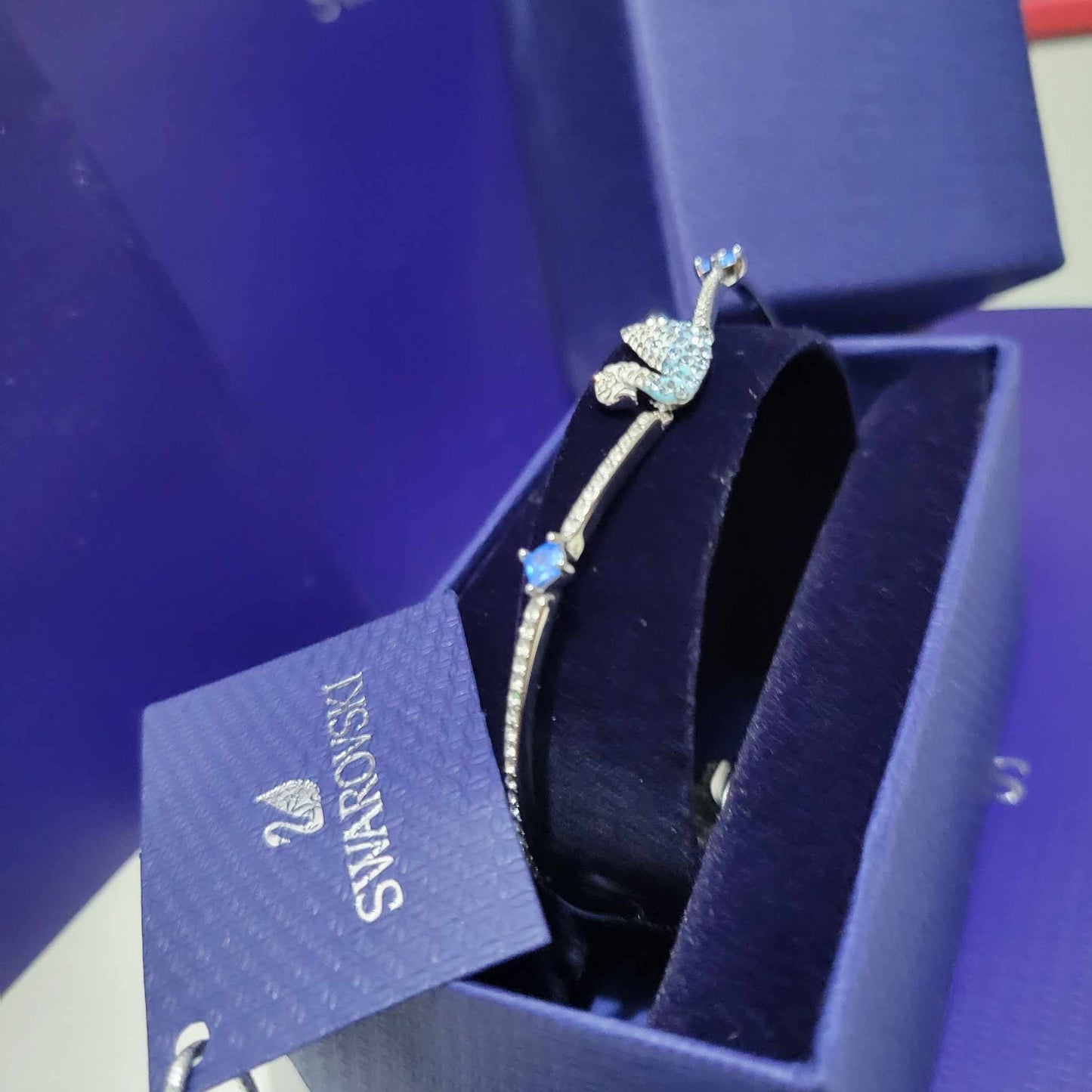 PULSERA ICONIC SWAN CISNE RODIO SWAROVSKI + KIT DE REGALO