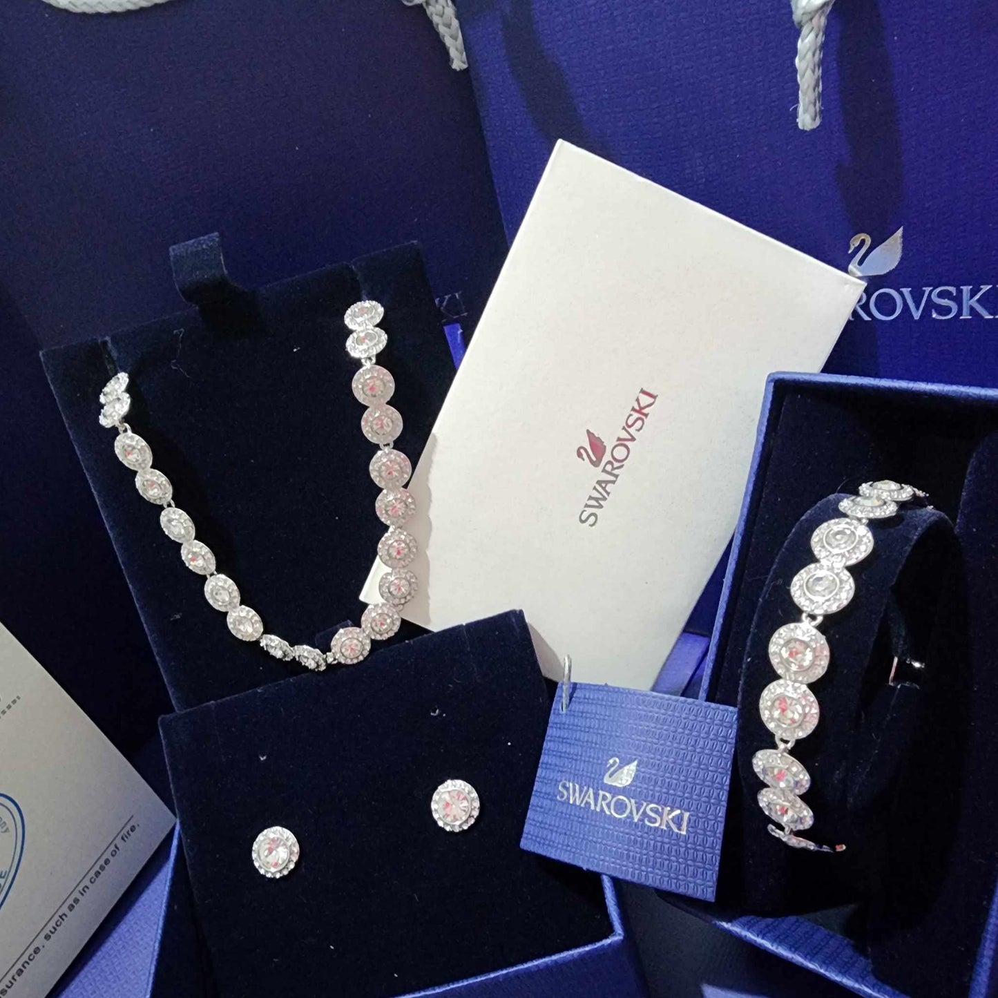 SWAROVSKI ANGELIC NECKLACE + BRACELET + EARRINGS SET
