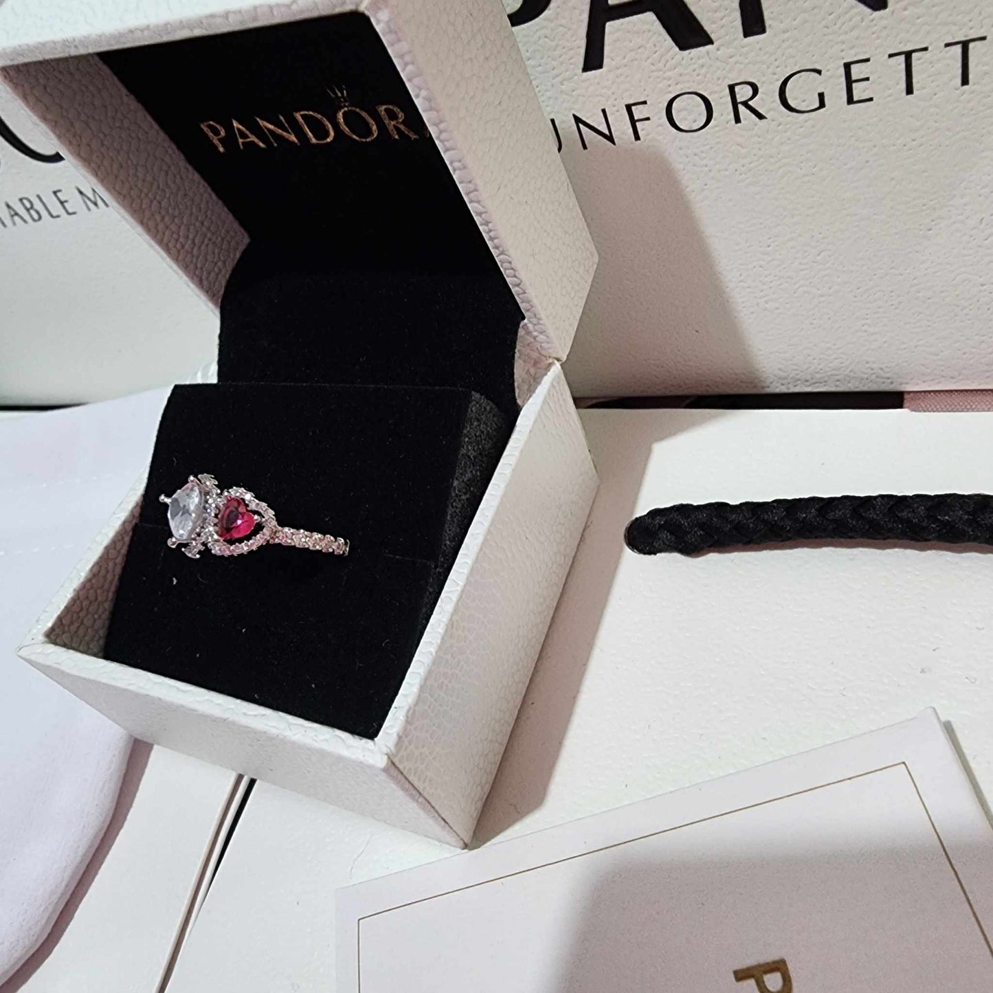 PANDORA DOUBLE HEART RING S925