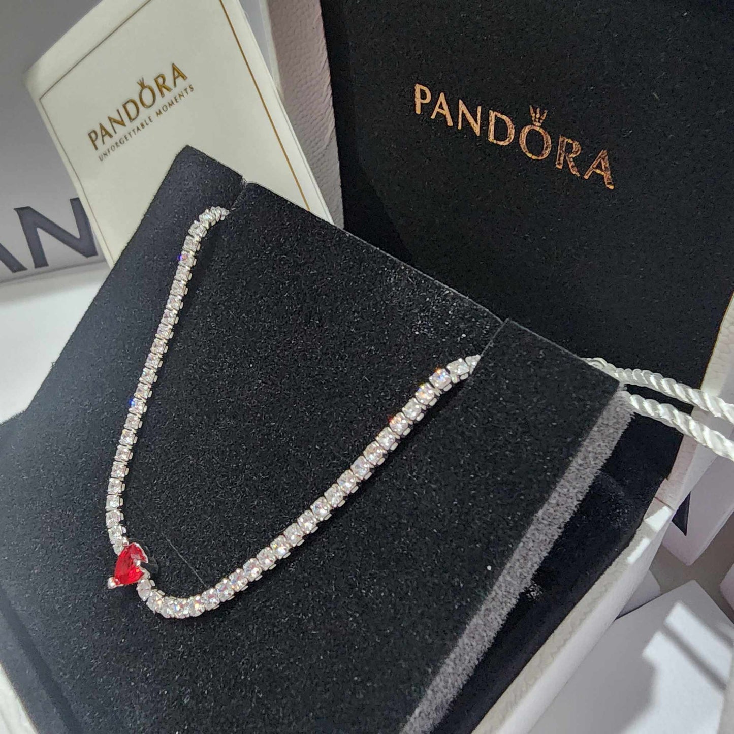 LOVE PANDORA S 925 RED HEART NECKLACE
