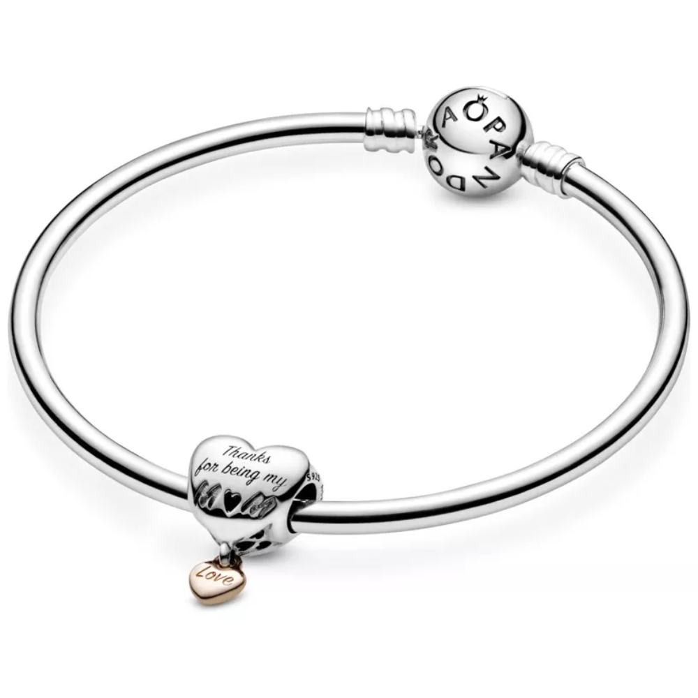 CHARM PANDORA CORAZON THANK YOU FOR BEING MY MOM GRACIAS POR SER MI MAMA