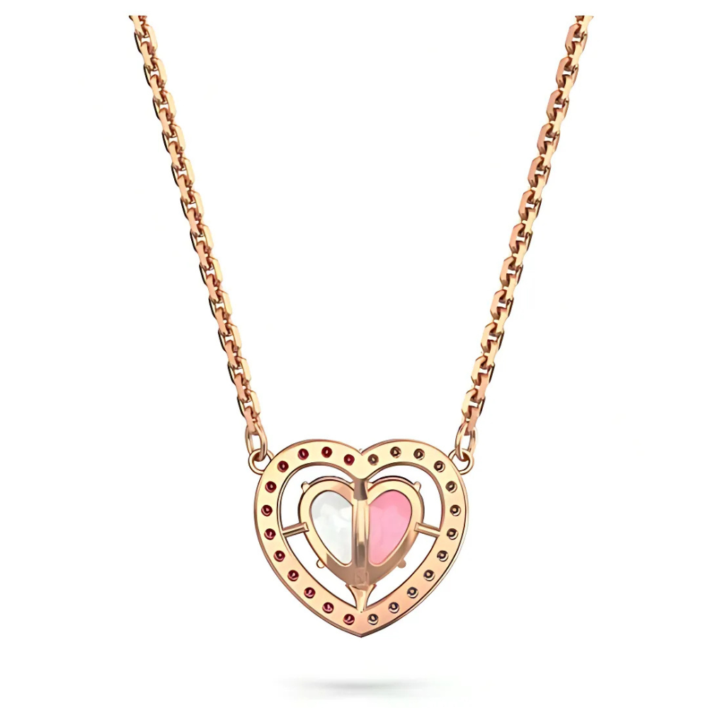 SWAROVSKI HEART NECKLACE PINK GEM PENDANT + GIFT KIT