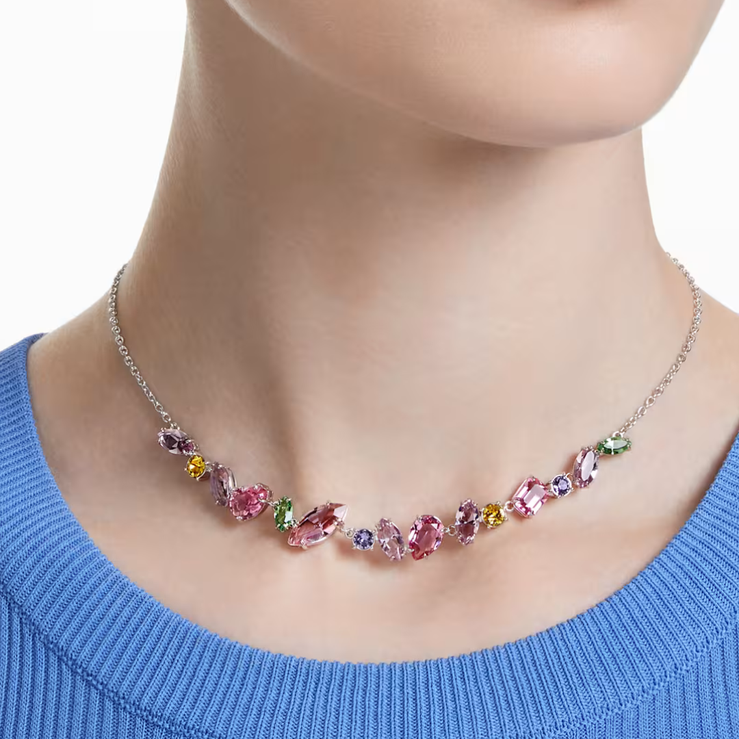 SWAROVSKI MULTI-COLOR CRYSTAL GEM NECKLACE + GIFT KIT