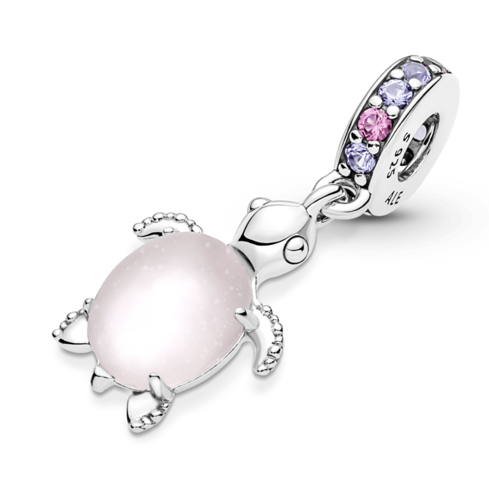 PINK SEA TURTLE PENDANT CHARM MURAN GLASS PANDORA