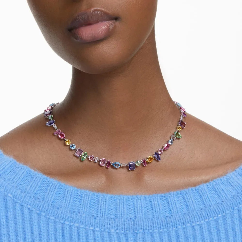 FULL MULTI-COLOR SWAROVSKI CRYSTAL GEM NECKLACE + GIFT KIT
