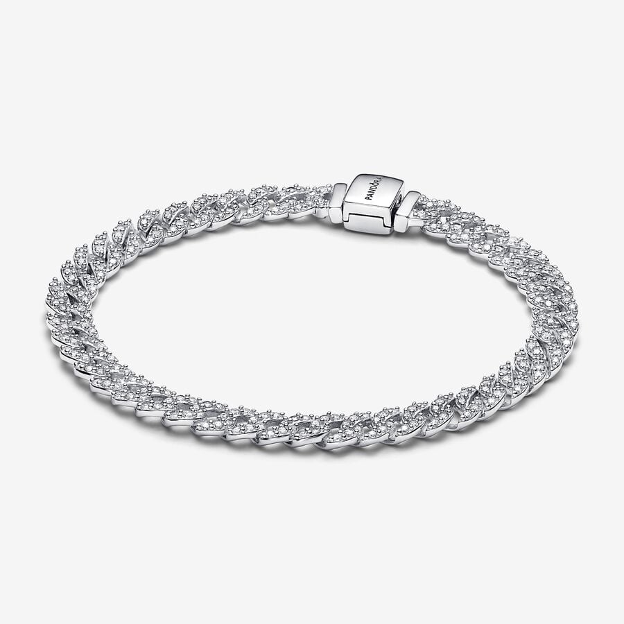 PANDORA TENNIS TIMELESS PAVE BRILLIANT SILVER BRACELET + GIFT KIT