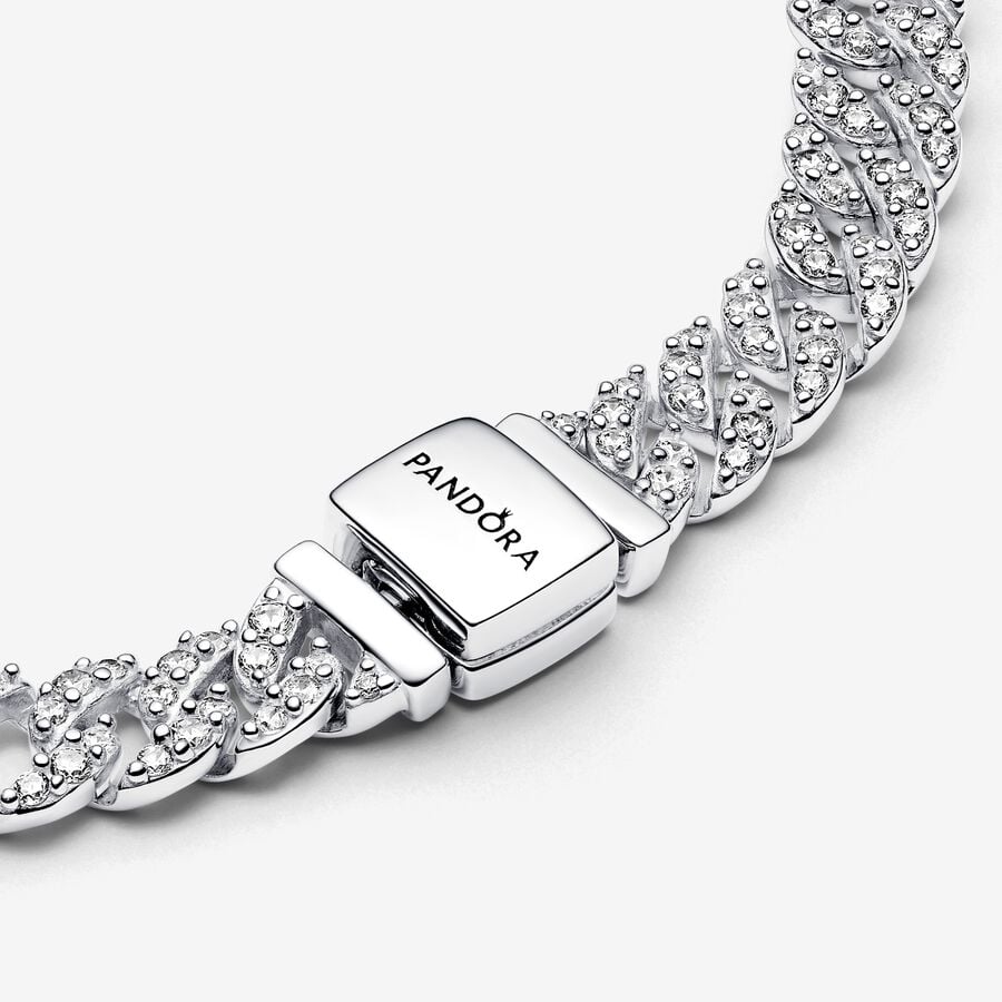 PANDORA TENNIS TIMELESS PAVE BRILLIANT SILVER BRACELET + GIFT KIT