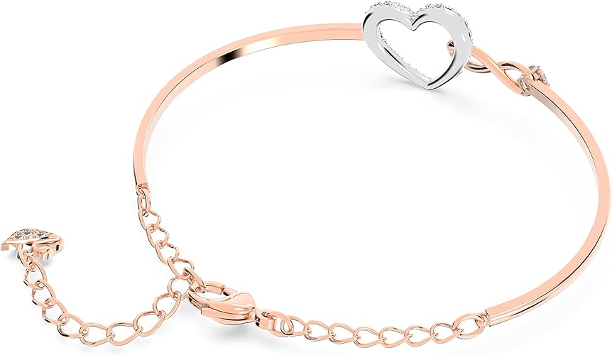 SWAROVSKI INFINITY HEART NECKLACE AND BRACELET SET ROSE GOLD