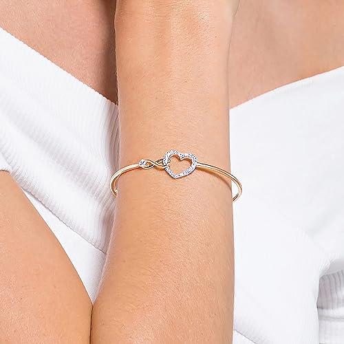SWAROVSKI INFINITY HEART NECKLACE AND BRACELET SET ROSE GOLD