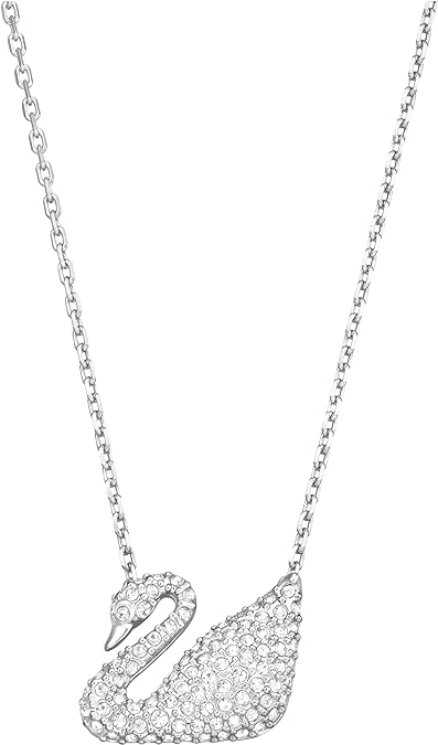 DANCING SWAN CLASSIC WHITE SWAN SWAROVSKI CRYSTAL NECKLACE