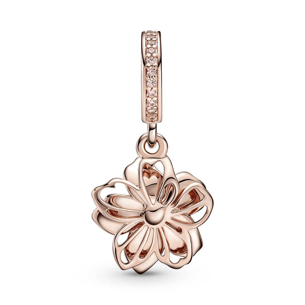 PANDORA CHARM CHERRY BLOSSOM PENDANT 14K ROSE GOLD