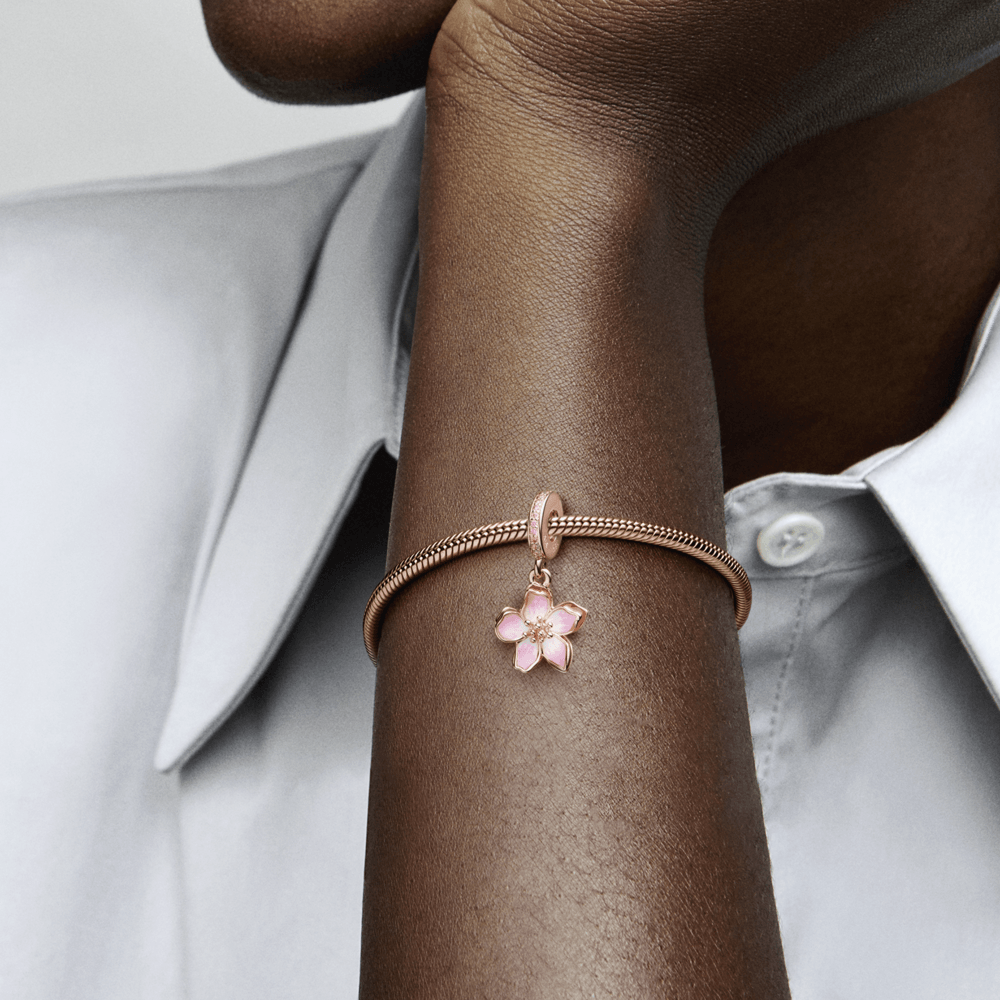 PANDORA CHARM CHERRY BLOSSOM PENDANT 14K ROSE GOLD