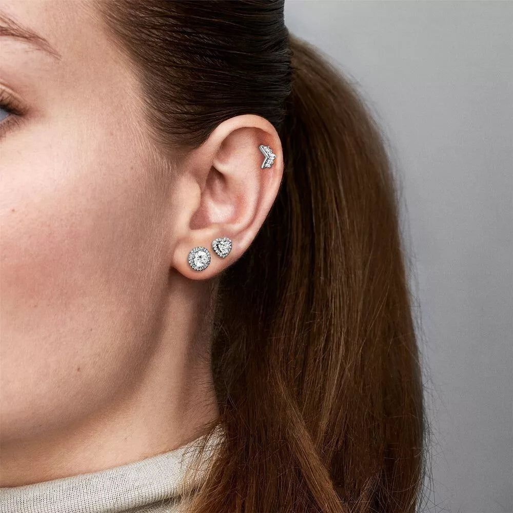 PANDORA RAISED HEART EARRINGS + GIFT KIT