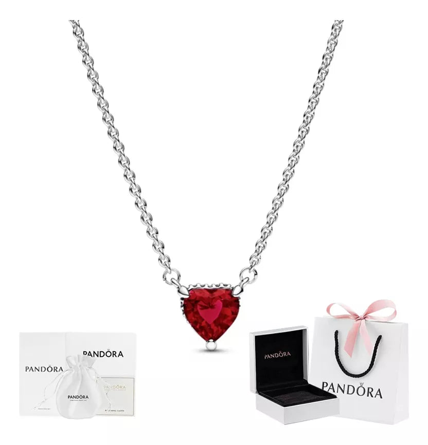 Swarovski Red Heart Necklace Pandora Red Heart Necklace S925