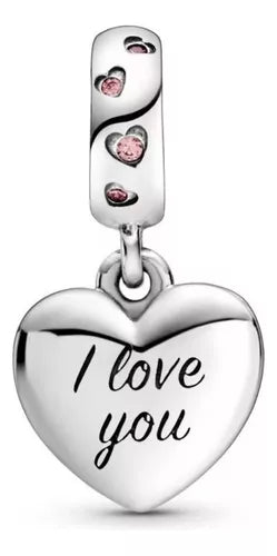 Original Pandora Charm I Love You Mom Heart Charm 925 Silver
