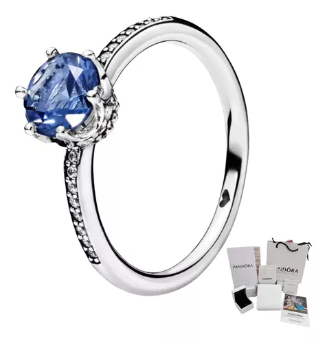 PANDORA DAZZLING BLUE CROWN ENGAGEMENT RING + GIFT KIT